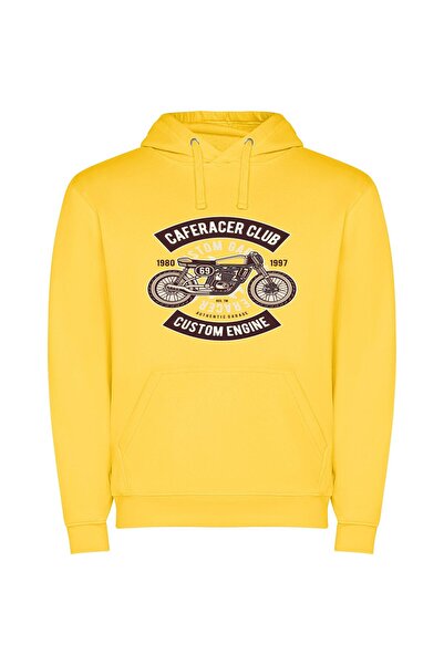 iLovePrints Cafe Racer Club Exquisitely Illustrated Φούτερ με κουκούλα σε χρώ...