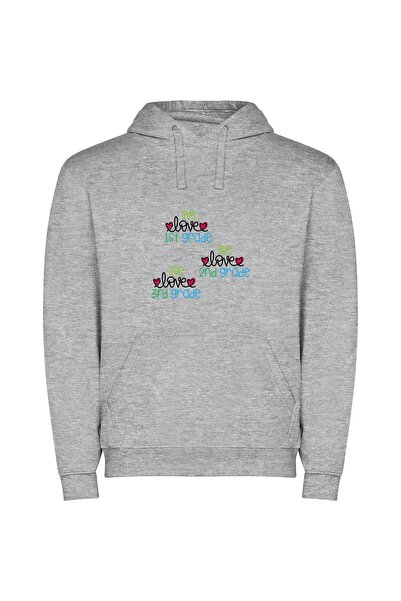 iLovePrints Pure Love: Enchanting Schools Φούτερ με κουκούλα σε χρώμα Γκρι