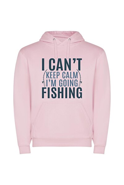 iLovePrints Fishing Blissful Escape: Yah! Φούτερ με κουκούλα σε χρώμα Ροζ