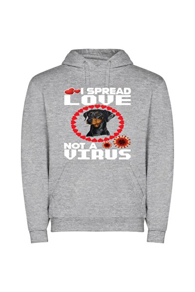 iLovePrints Pandemic Pooch Lovefest Φούτερ με κουκούλα σε χρώμα Γκρι