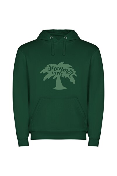 iLovePrints Tropical Summer Vibes Φούτερ με κουκούλα σε χρώμα Πράσινο