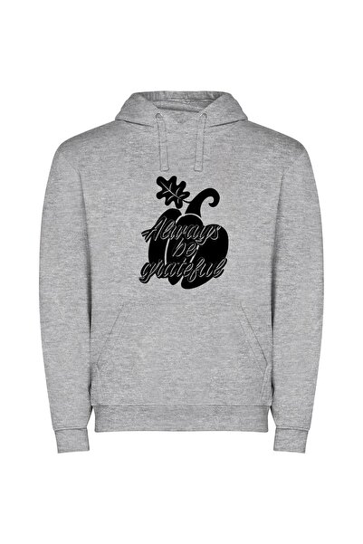 iLovePrints Grateful Heart SVG Art Φούτερ με κουκούλα σε χρώμα Γκρι