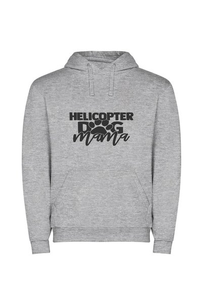 iLovePrints Helicopter Dogs: Aesthetic Vector Φούτερ με κουκούλα σε χρώμα Γκρι