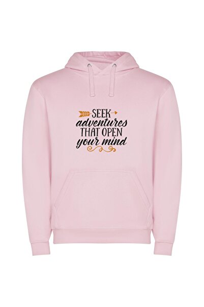 iLovePrints Mind's Odyssey: Seek Ventures Φούτερ με κουκούλα σε χρώμα Ροζ