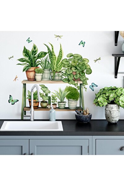 KASTWAVE Tropical Plant Leaf Wall Stickers, Removable Peel and Stick Wall Dec...