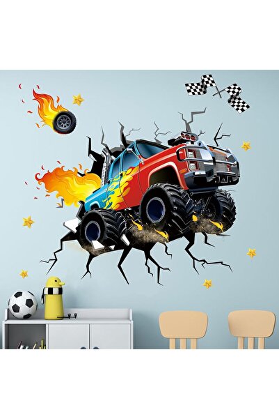 Amimagen Racing Cars Wall Stickers - Truck Vehicles Boys Bedroom Wall Decals ...