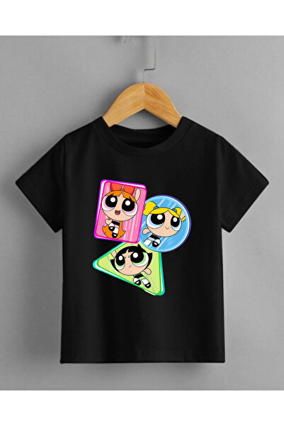haha تي شيرت مطبوع من الخلف من Powerpuff Girls للفتيات