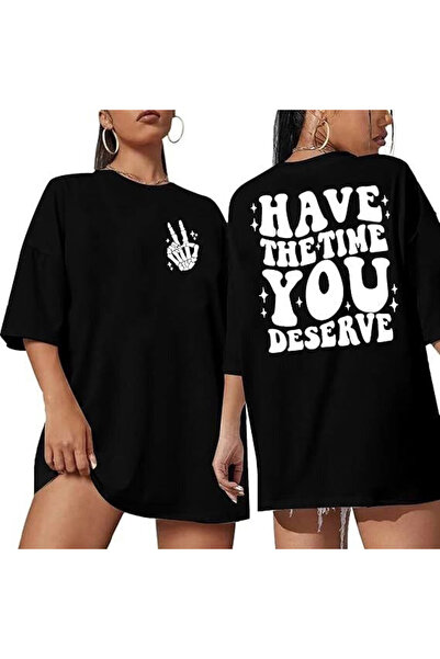 pazarella Crew Neck Short Sleeve Printed T-Shirt - Black