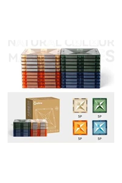 ONSHINE Set 8 Plăci Magnetice Pătrate Compatibile Magnetic Tiles, Jucărie STE...