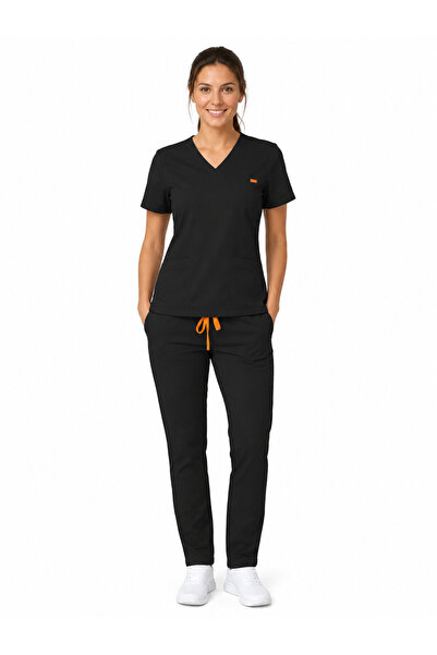 Royal Scrub Set Medical Damă Premium Royal Scrubs – Slim Fit, Bluză cu 3 buzu...