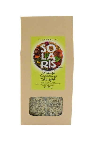 SOLARIS Seminte Decorticate de Canepa, 150g