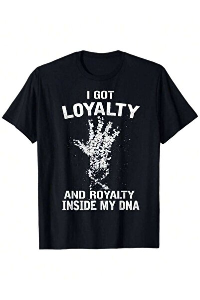 LİNA06 تي شيرت هيب هوب Loyalty Royalty Proud Of DNA - تي شيرت صيفي كاجوال، أك...