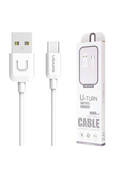 Usams Cablu USB-C U-Turn 1M pentru telefoane, încărcare rapidă 2A, conector U...