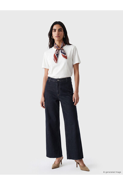 LC Waikiki Indigo high waist wideleg fit women's jean pants