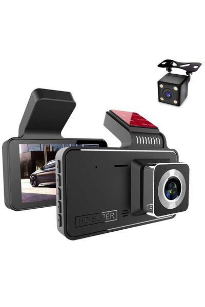 auto Camera DVR duala, FullHD 1080P, inregistrare fata si spate, display 4", ...