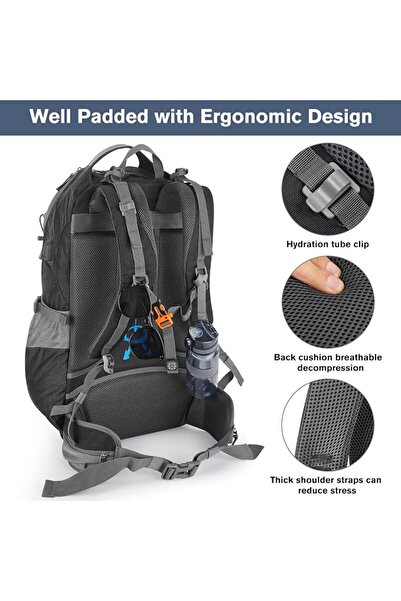 G4Free 50L Backpack Hiking Waterproof with Rain Cover Backpack Mountaineering...
