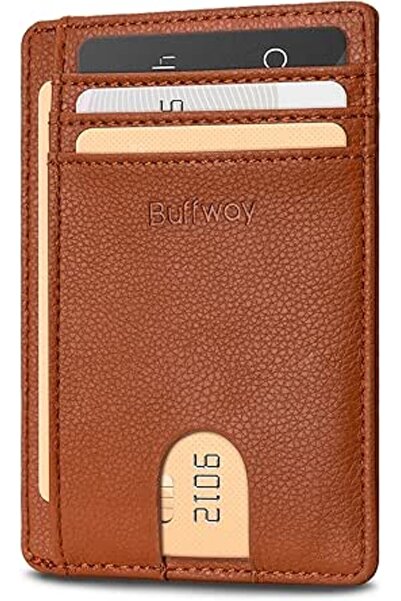 Buffway Mens RFID Blocking Slim Bifold Wallet Minimalist Leather Small Wallet...