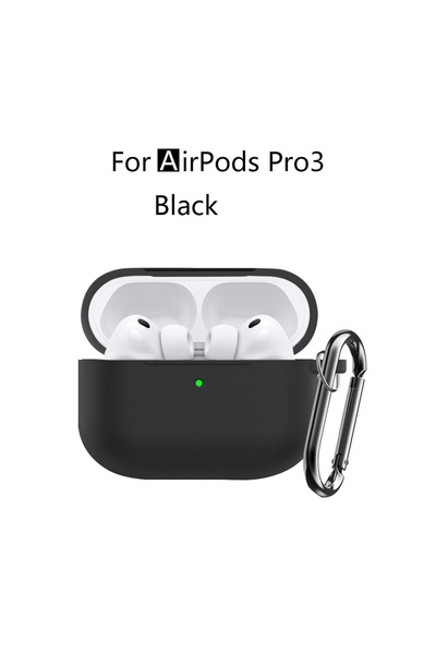 Choice9 غطاء حماية سيليكون ناعم لسماعات AirPods Pro 3 باللون الأسود مع طقم تنظيف