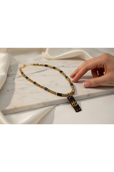 La sauvagine Women's Necklace with Black Eye Figure – Bohemian Modern Design ...