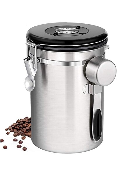 U-HOOME Airtight Coffee Canister Stainless Steel Food Storage Container with ...
