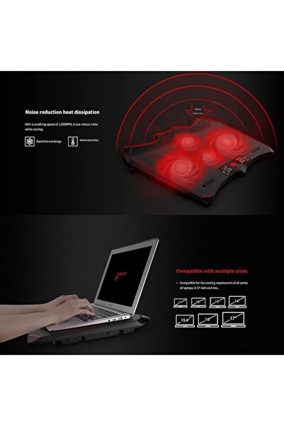 Havit Laptop Cooling Pad with 4 Silent Cooling Fans and Dual USB Ports for De...