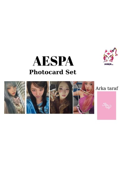 Hara Company مجموعة بطاقات صور ألبوم Kiss N Tell لفرقة AESPA KPOP (4 قطع) إصد...