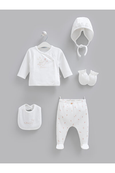Caramell Love Bunny 5-Piece Hospital Release Bodysuit Set 100% Cotton / Ecru ...