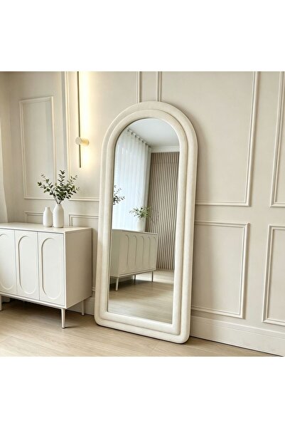 Generic MapleHoome Full-Length Mirror, Boucle Fabric, Floor Mirror, Lean-to-W...