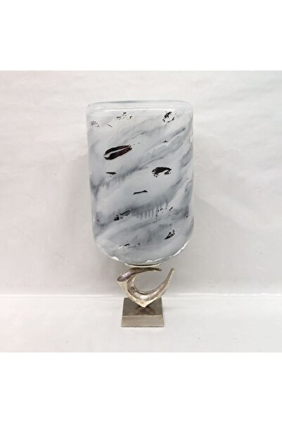 Generic Nourhan Vase White Silver 23.5X11.5X52.5 Cm