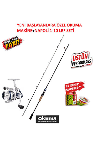 Okuma ARIA-1000a Painting Silver 1BB Olta Makinesi+NAPOLİ 1-10 GR 240 CM LRF SET