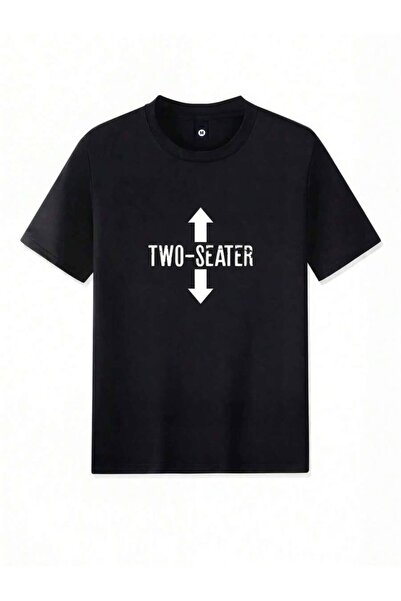 799 1pc Mens Clothes TwoSeater Arrows Print Black TShirt, Unisex Casual Crew ...