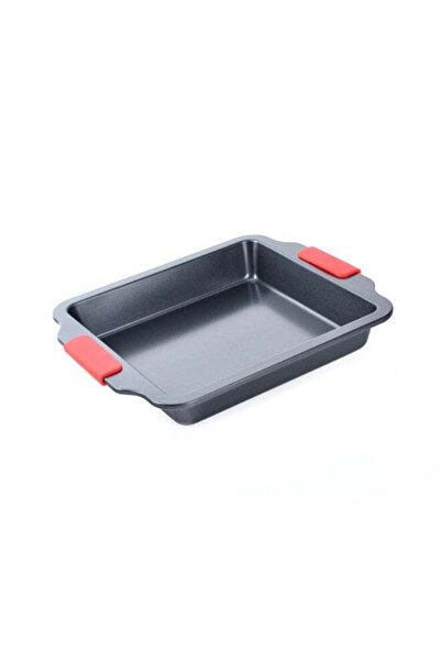 Trust Square Carbon Steel Baking Pan With Soft Touch Silicone Grip Black/Red ...