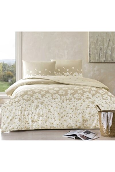 ARTUNHOME April Ranforce Single Duvet Cover Set Beige