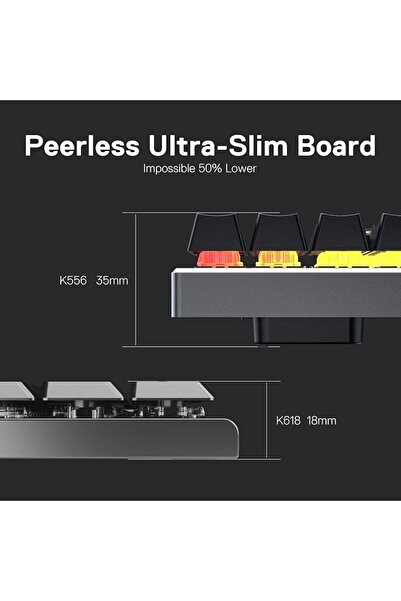 REDRAGON لوحة مفاتيح ميكانيكية سلكية Horus Mini K632W 60% RGB، نحيفة للغاية ب...