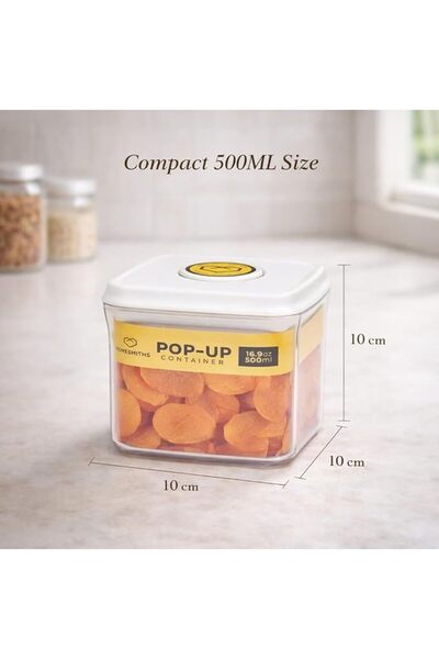 Homesmiths Airtight 500ML Square Food Popup Container, Kitchen & Pantry Organ...
