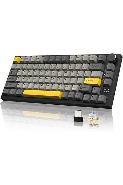 GENERAL لوحة مفاتيح ميكانيكية لاسلكية ATTACK SHARK ajazz AK820 Pro قابلة للتب...