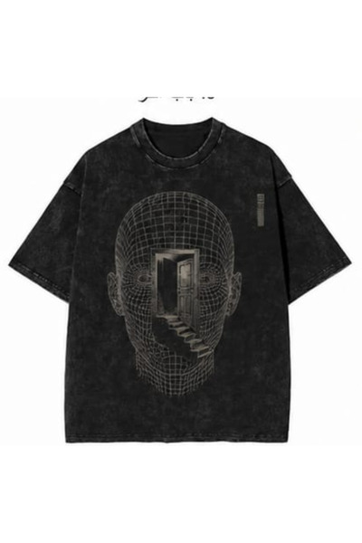 bellanova Vintage Washed Smoked Printed Oversize T-Shirt