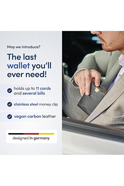 TRAVANDO Men's RFID Blocking Slim Bifold Wallet with Money Clip & 11 Card Slo...