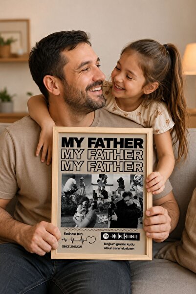 senden olsun Babaya Doğum Günü Hediyesi için Father Temalı Fotoğraf Kolajı MD...