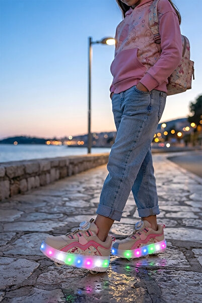 Kiko Kids Lucia Patenli Işıklı Kız Çocuk Spor Ayakkabı Kaykay