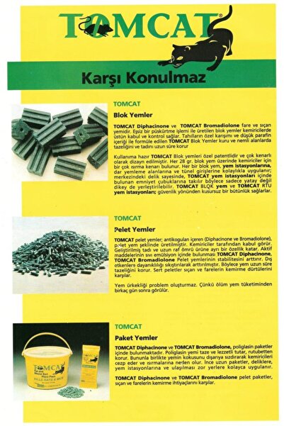 Profarm Tomcat2 Blok 500gram En Etkili Güçlü Çekici Formül Fare Zehiri Yok edici
