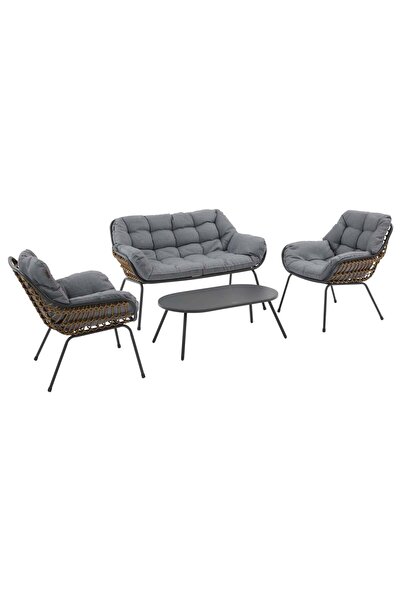 Hesperide Set lounge de grădină Paopao gri pentru 4 persoane de la