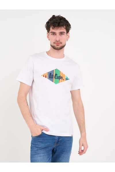 Lee Cooper - Tricou barbat cu imprimeu logo multicolor