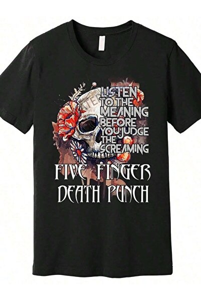 LİNA06 Five Finger Death Punch Inspired T-Shirt - Soft Cotton, Casual Crew Ne...