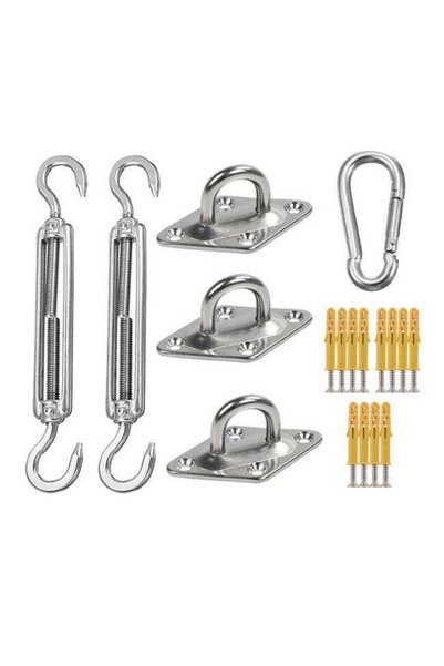 Morvena Picks Kit de fixare a pânzei de parasolar triunghiular din 18 piese, ...