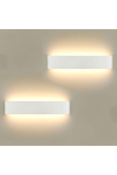STARSTAR 2-pack stylish white 36cm 14W LED wall lamps with warm white light f...