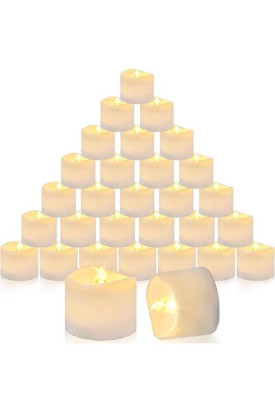 STARSTAR 48pc Waving Flame Flameless Electric LED Tea Lights Warming Candle C...