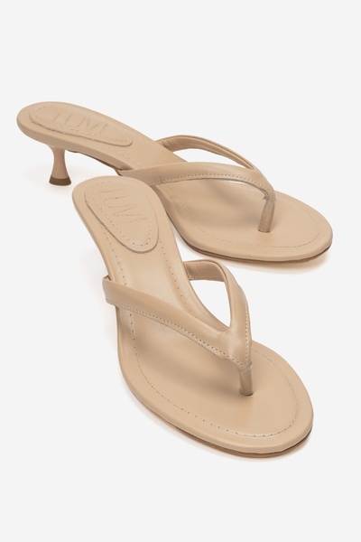 LuviShoes شبشب نسائي بكعب من NORELL باللون البيج الداكن