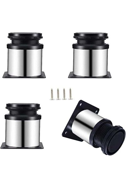 STARSTAR A set of 4 adjustable stainless steel furniture legs, measuring 50x6...