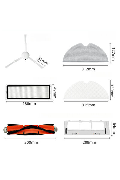 STARSTAR Replacement Accessory Kit for Xiaomi Mijia Robot Vacuum (1C/2C/1T/F9...